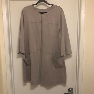 Plus Size Suede Trench